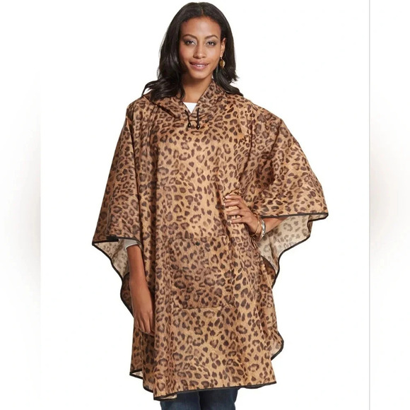 Chico's Leopard Print Rain Poncho - Picture 1 of 2
